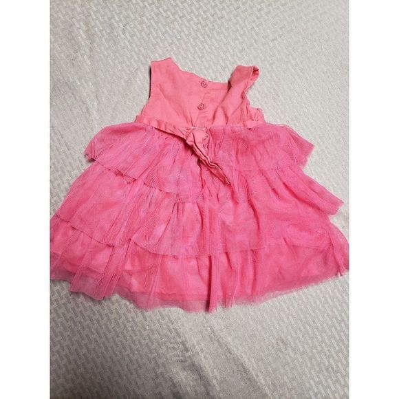 HEIRLOOM by Polly Flinders Pink 6-9m pink Dress   Ruffle lined roses party sleev - Picture 3 of 7